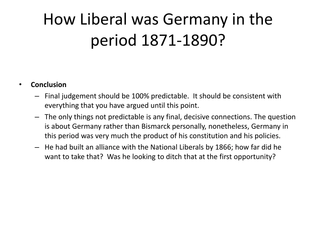 how liberal was germany in the period 1871 1890 2