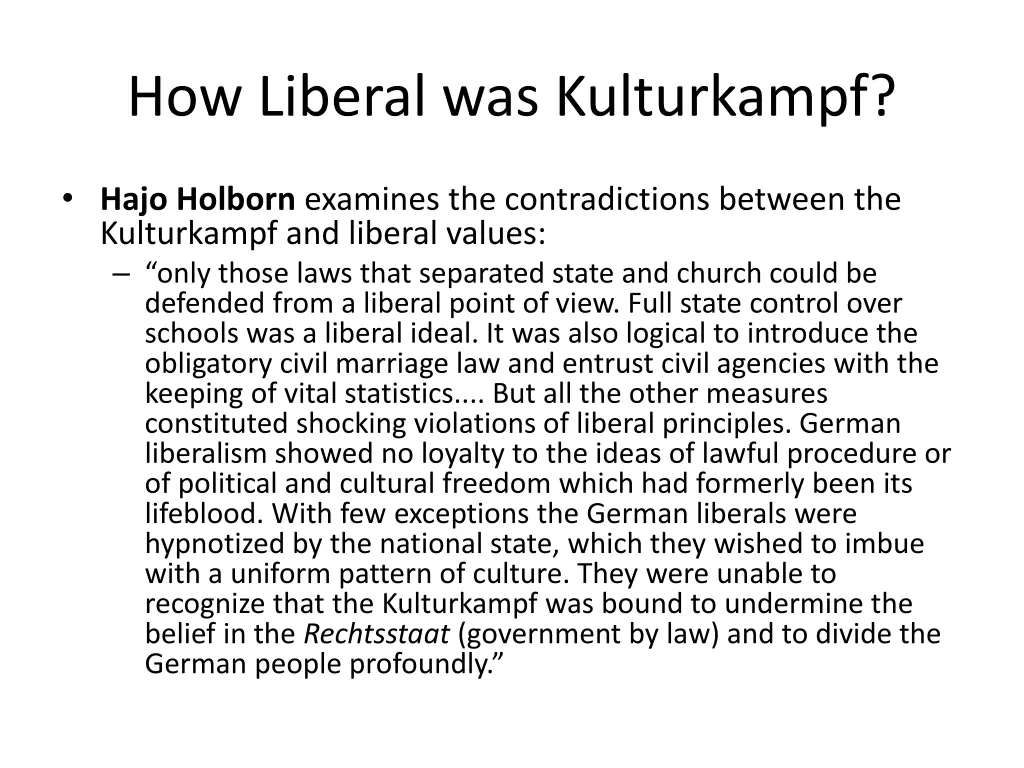 how liberal was kulturkampf 1