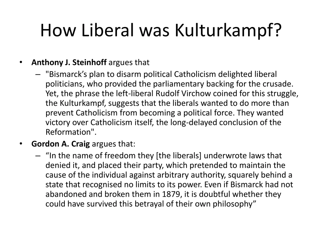 how liberal was kulturkampf 2