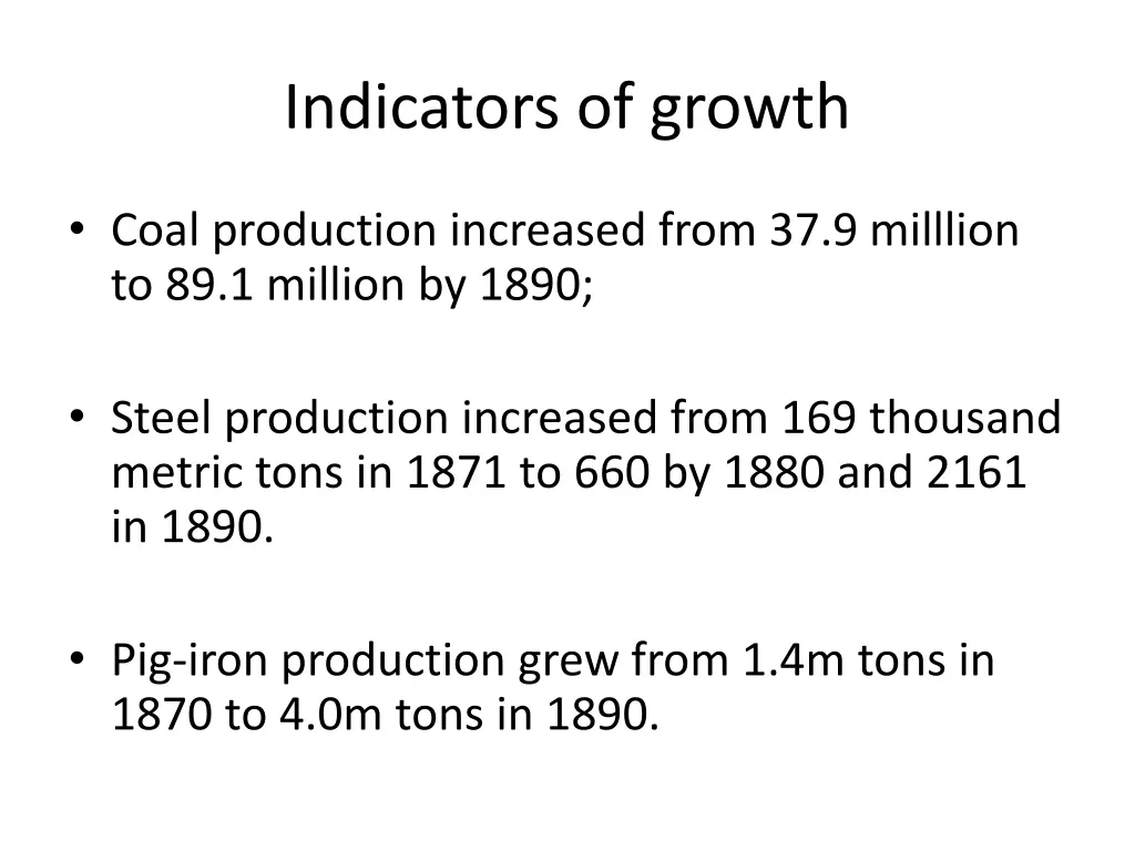 indicators of growth