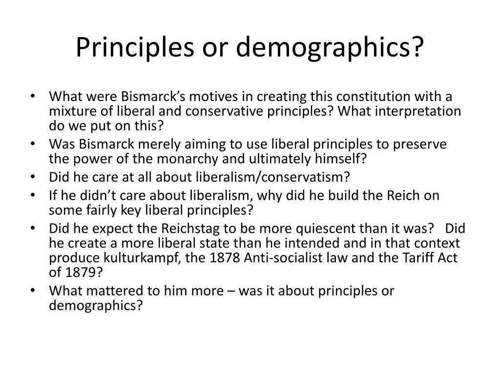 principles or demographics