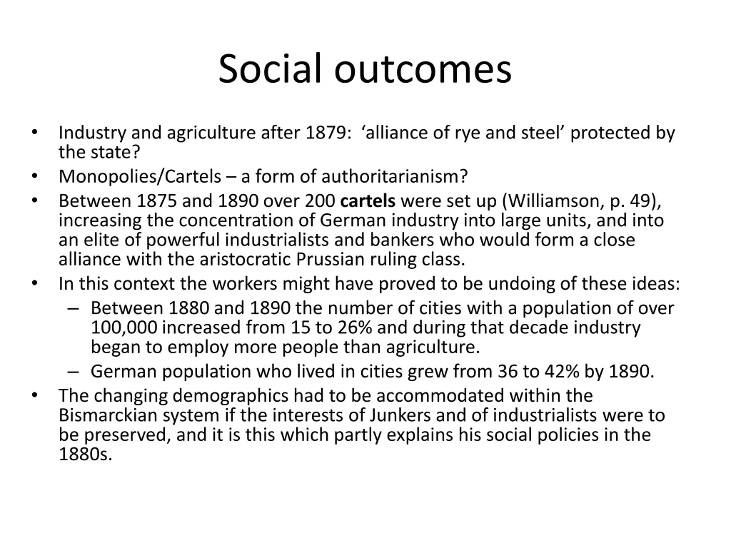 social outcomes