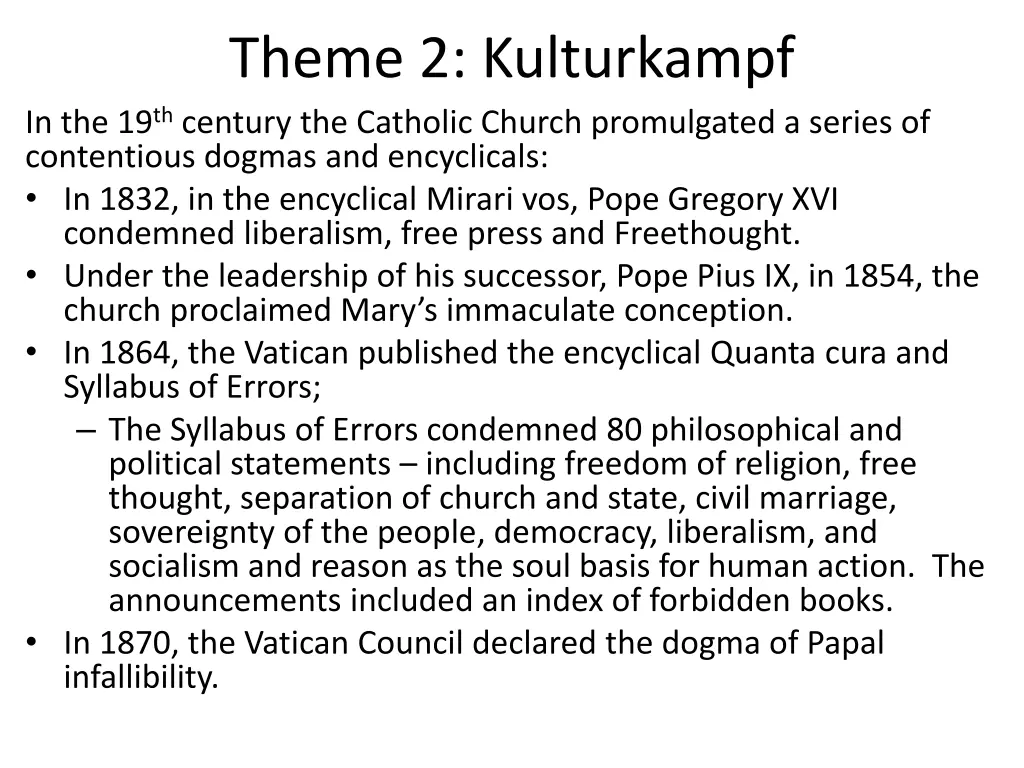 theme 2 kulturkampf in the 19 th century