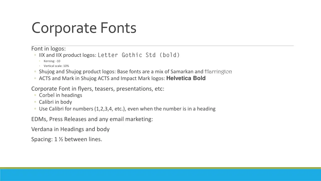 corporate fonts