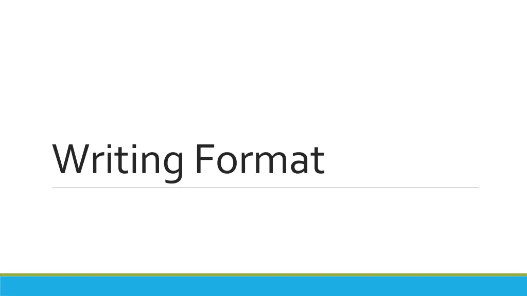 writing format