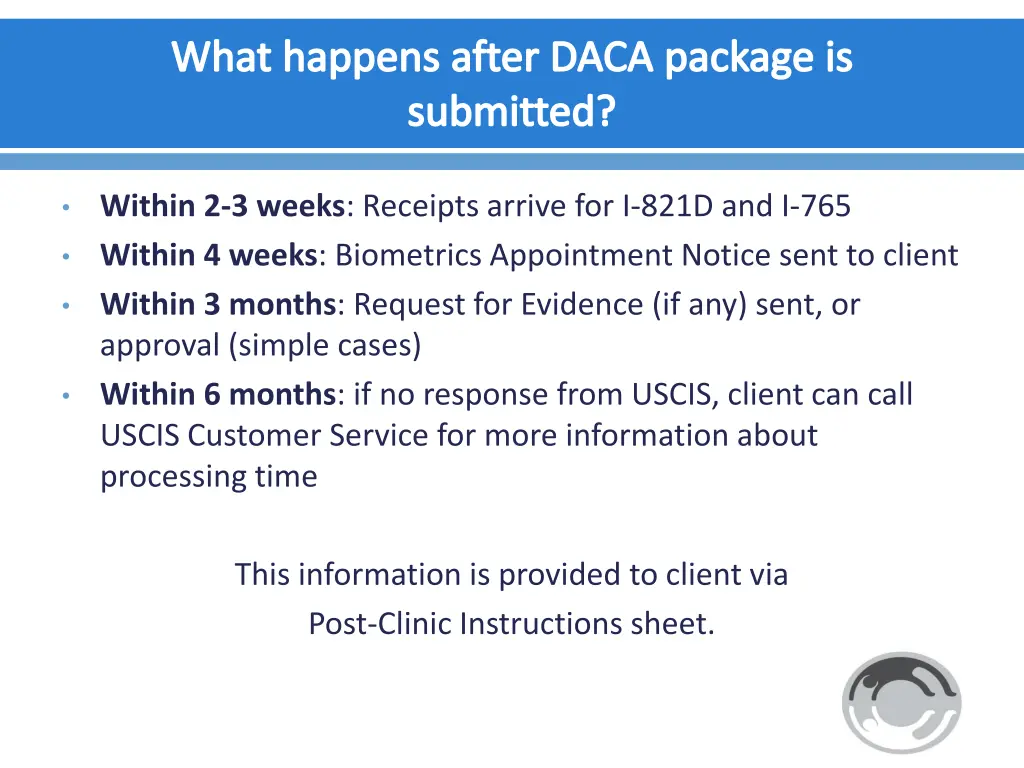 what happens after daca package is submitted