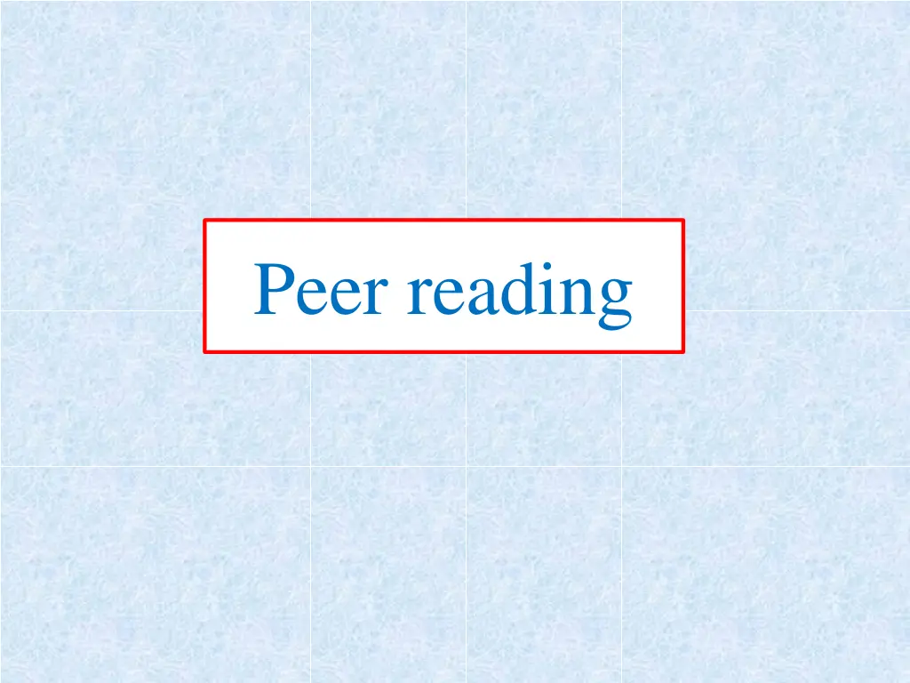 peer reading