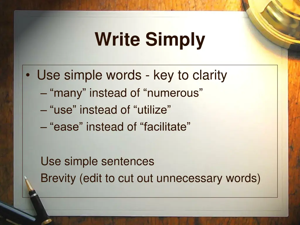 write simply