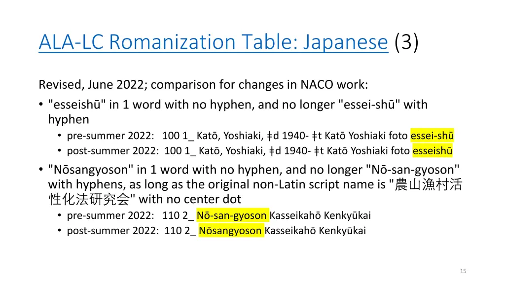 ala lc romanization table japanese 3