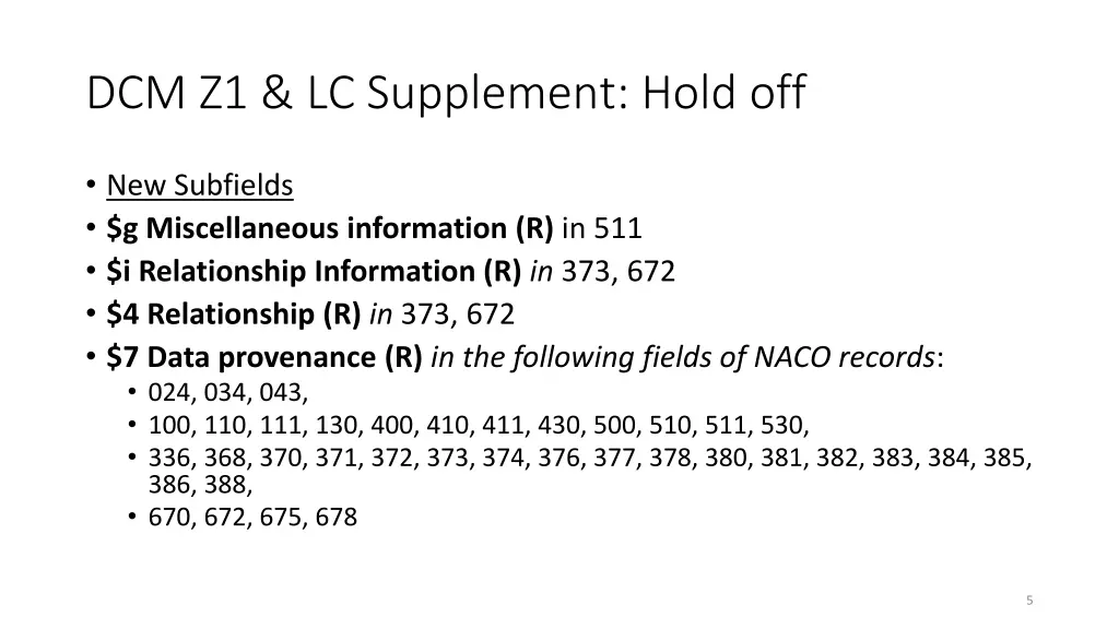 dcm z1 lc supplement hold off