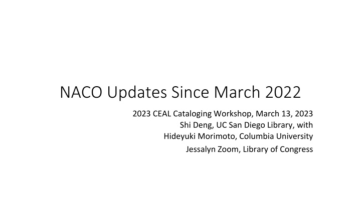 naco updates since march 2022