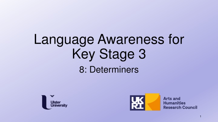 language awareness for key stage 3 8 determiners