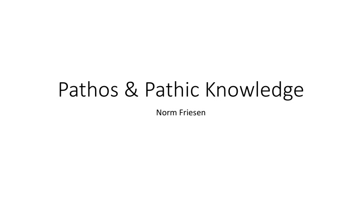 pathos pathic knowledge