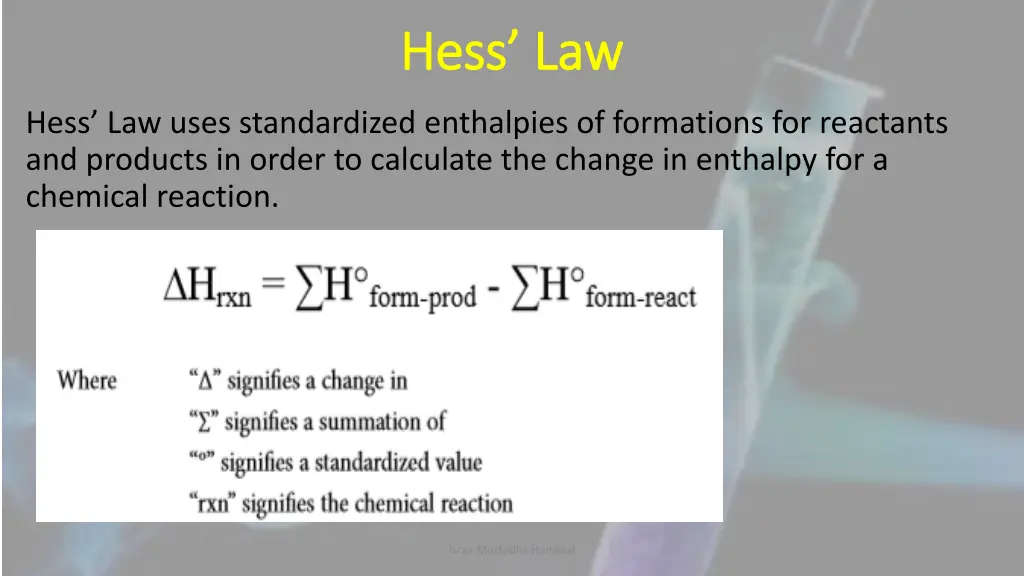 hess hess law law