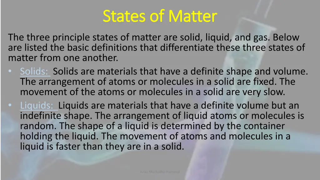 states of matter states of matter