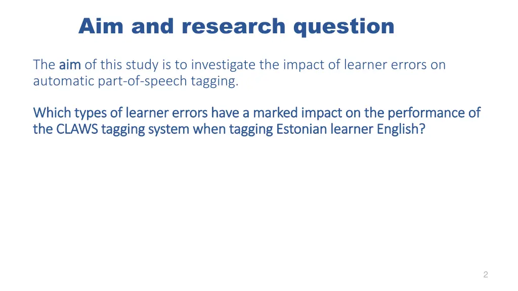 aim and research question