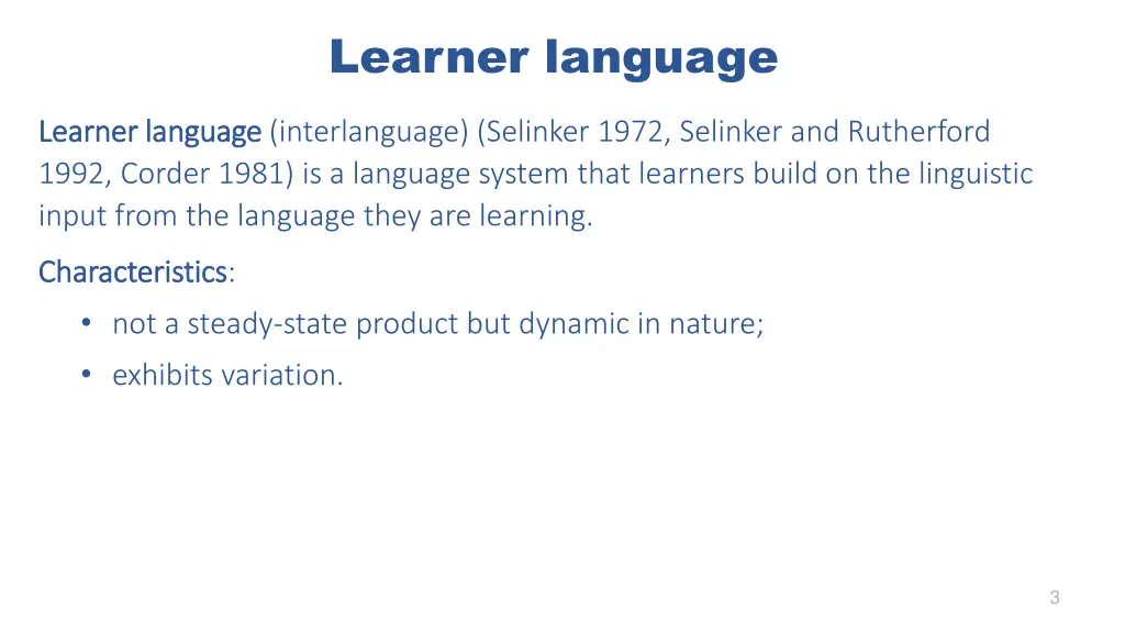 learner language