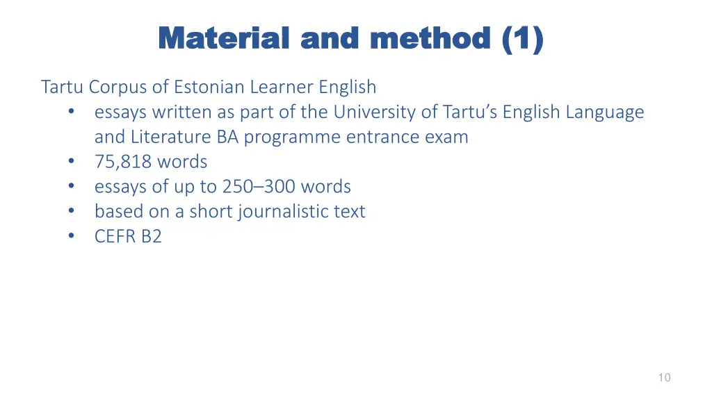 material and method 1 material and method 1