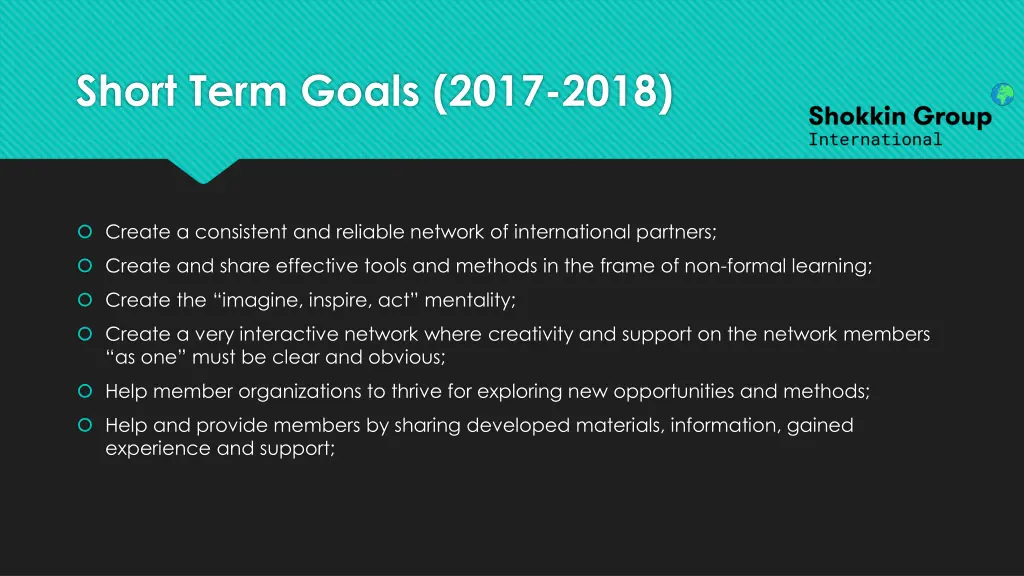 short term goals 2017 2018