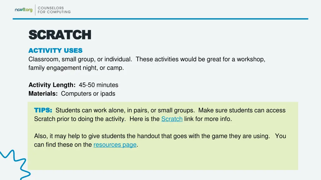 scratch scratch activity uses activity uses