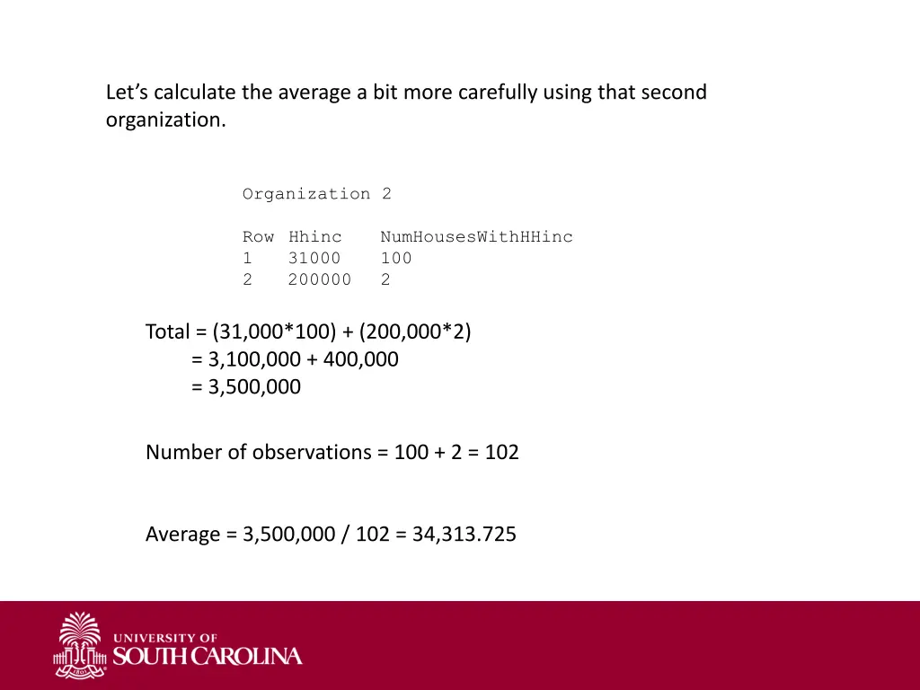 let s calculate the average a bit more carefully