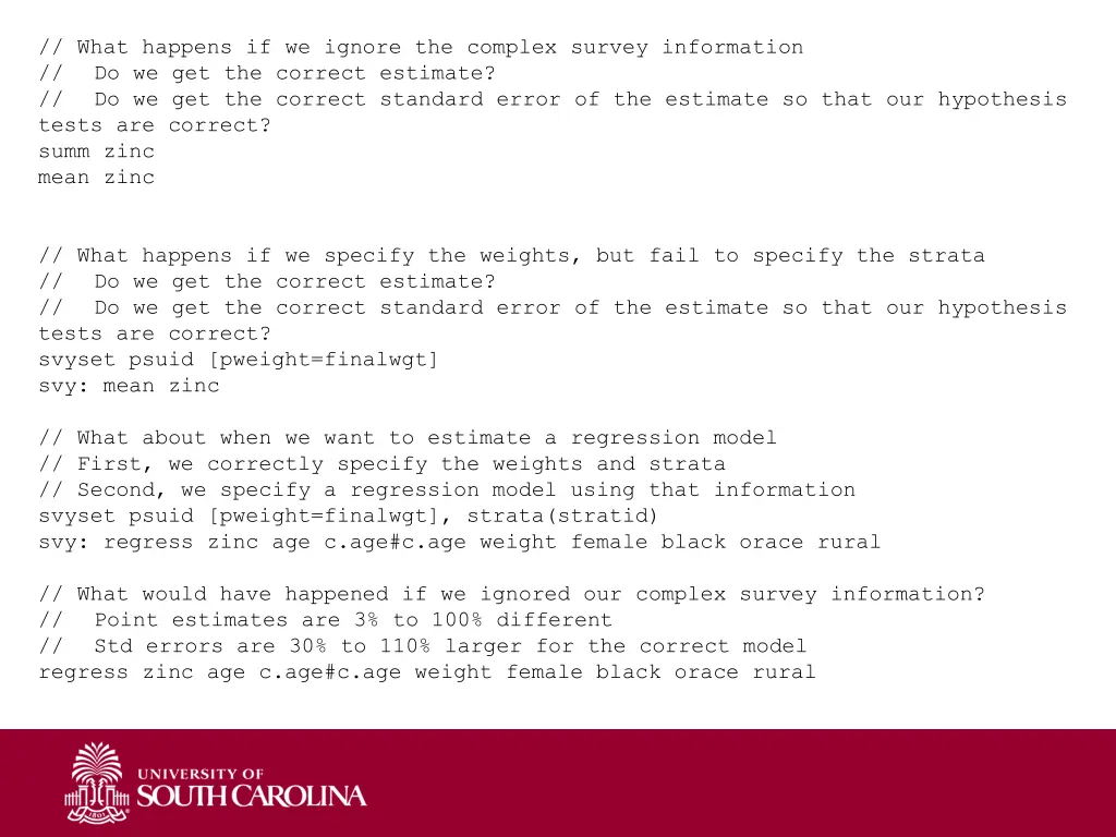 what happens if we ignore the complex survey