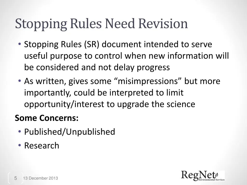 stopping rules need revision