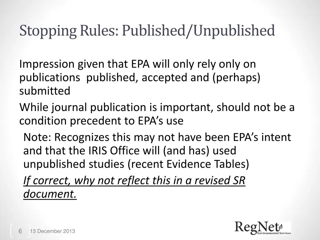 stopping rules published unpublished