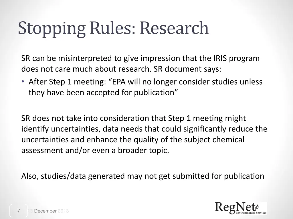 stopping rules research