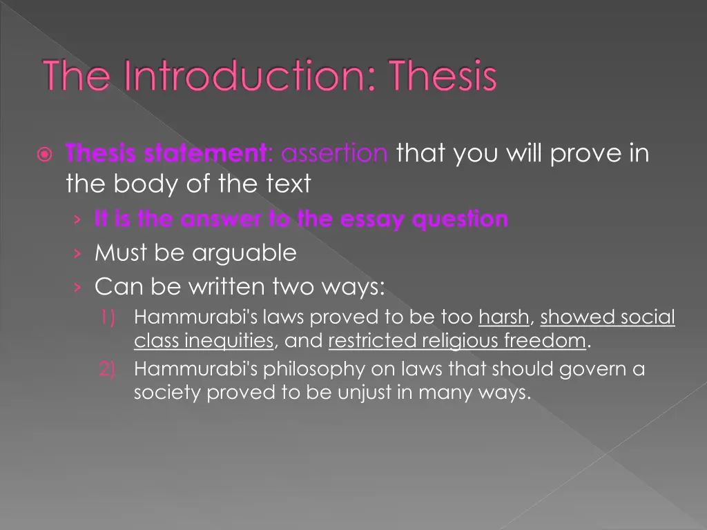 the introduction thesis