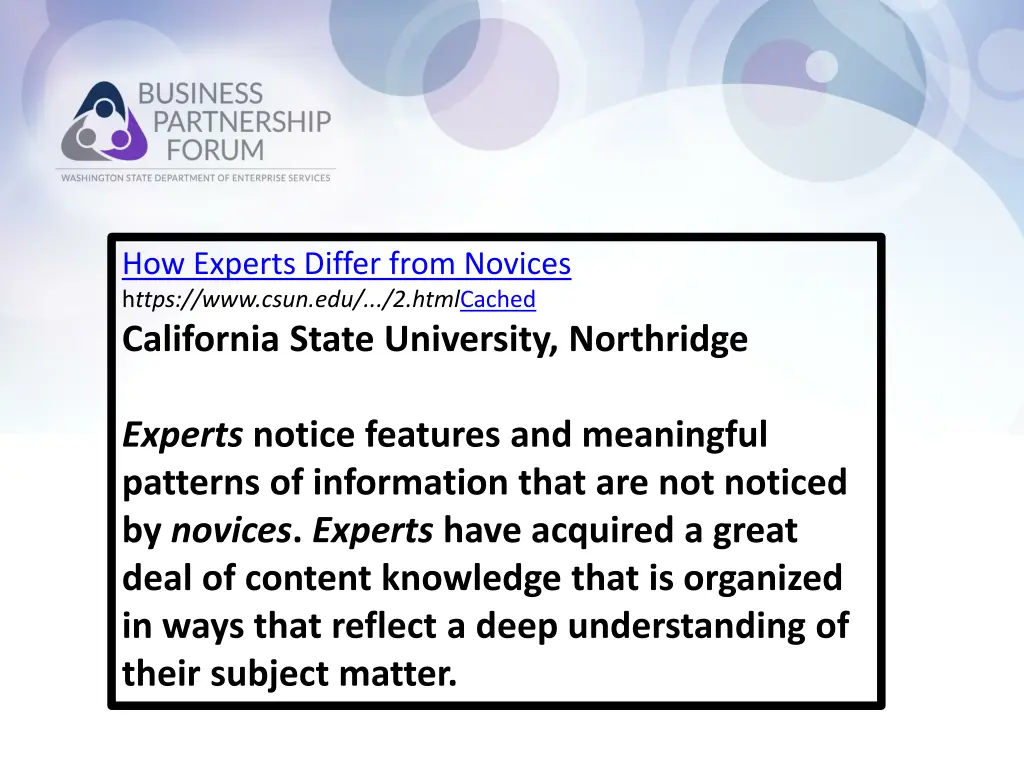 how experts differ from novices h ttps www csun