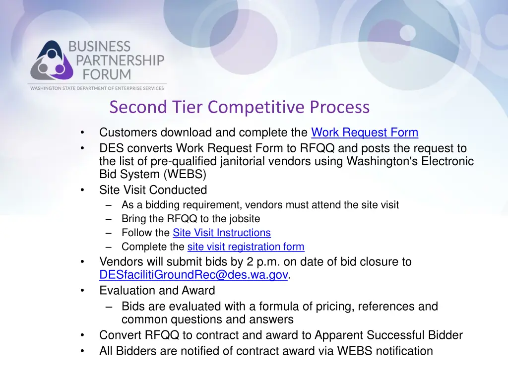 second tier competitive process