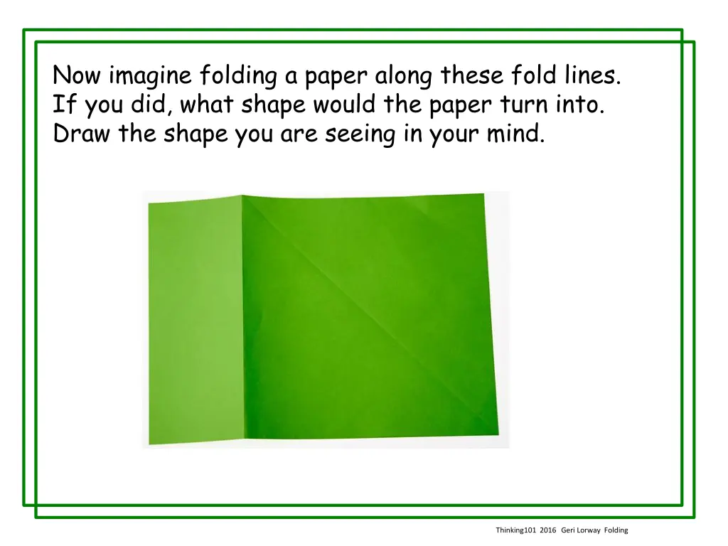 now imagine folding a paper along these fold