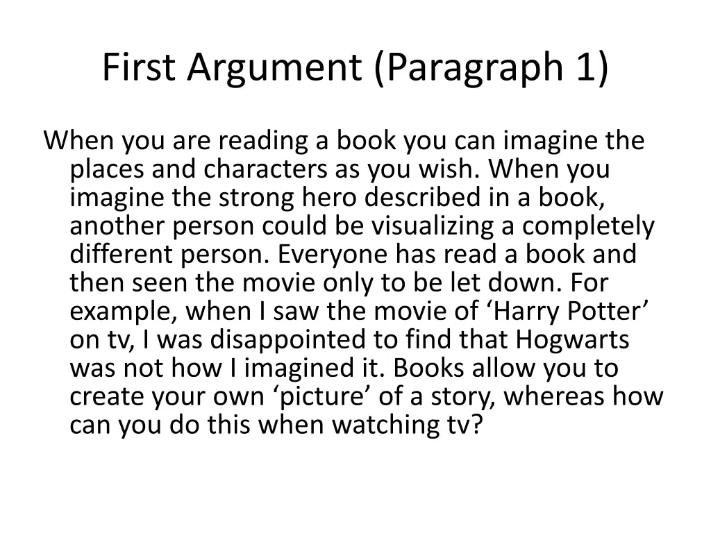 first argument paragraph 1