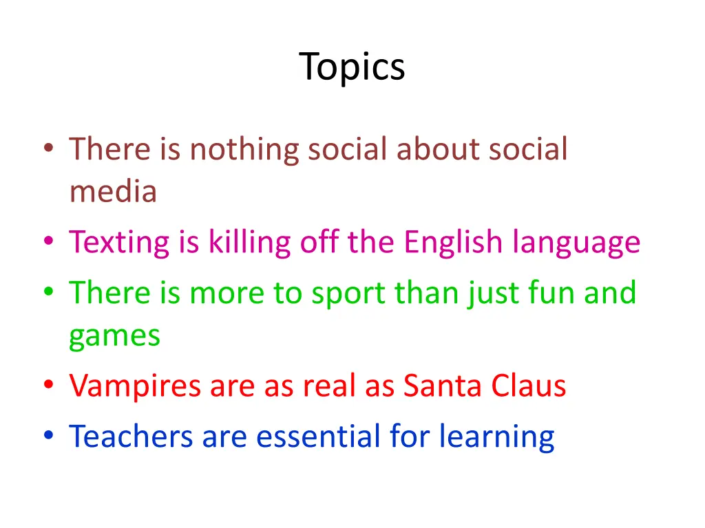 topics