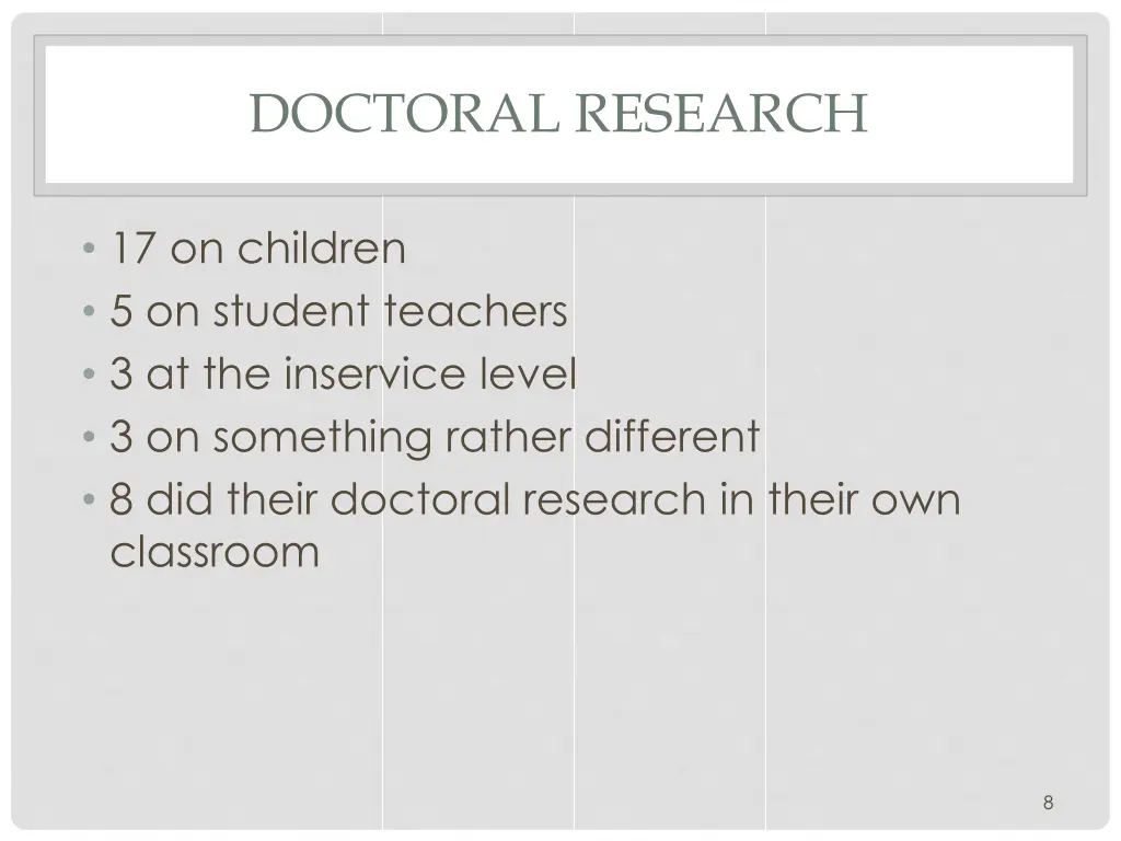 doctoral research