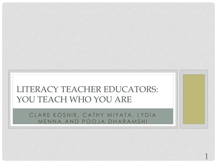 literacy teacher educators you teach who you are