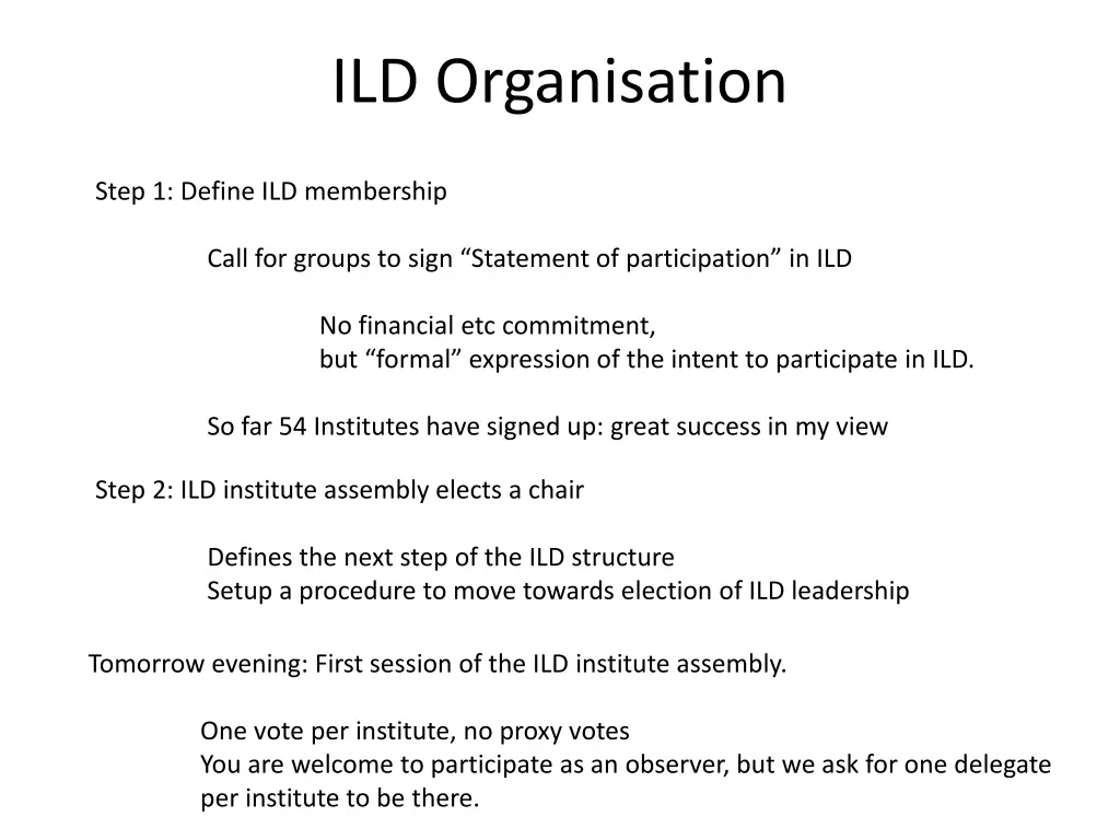 ild organisation