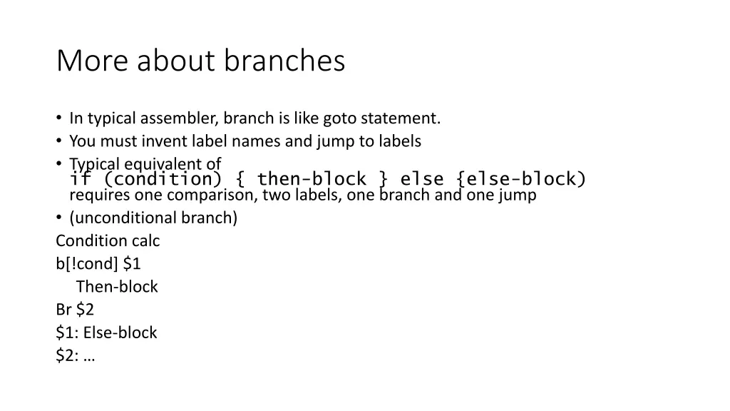 more about branches