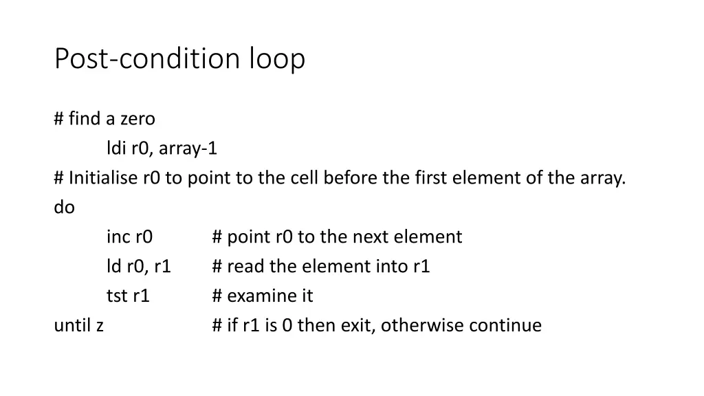 post condition loop