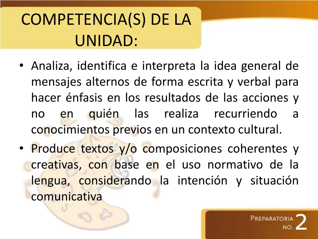 competencia s de la unidad