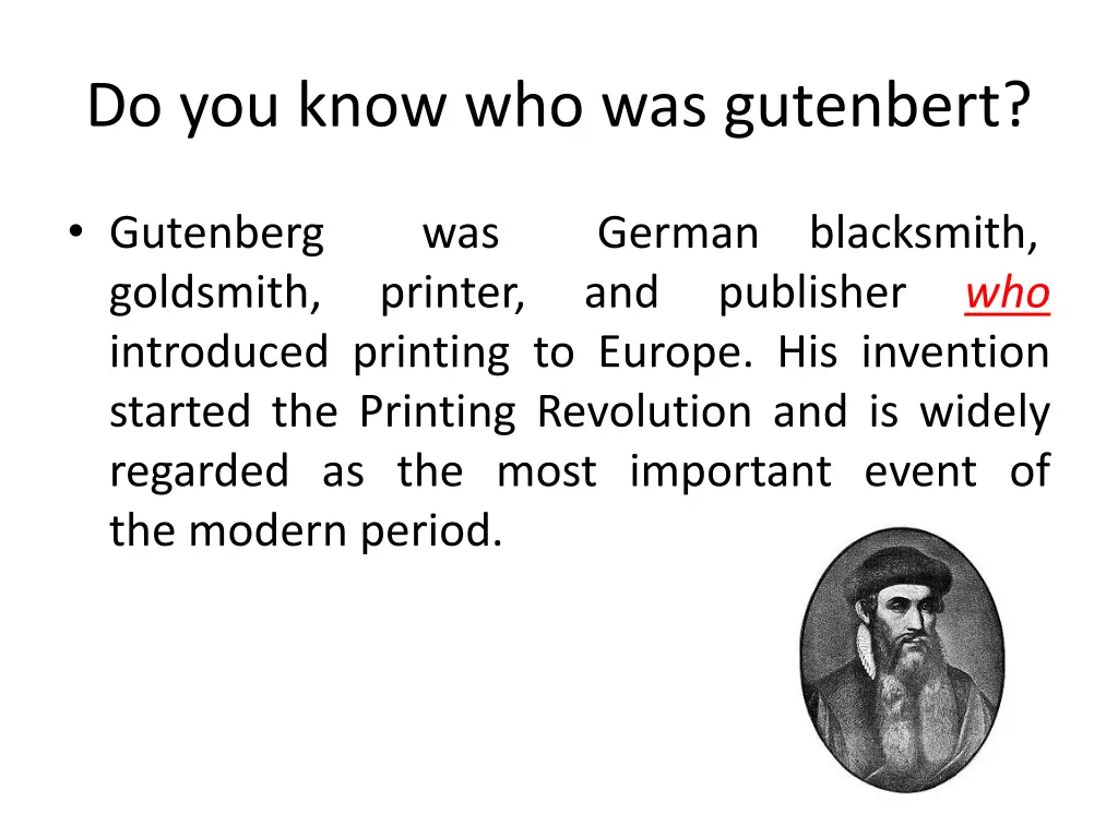 do you know who was gutenbert