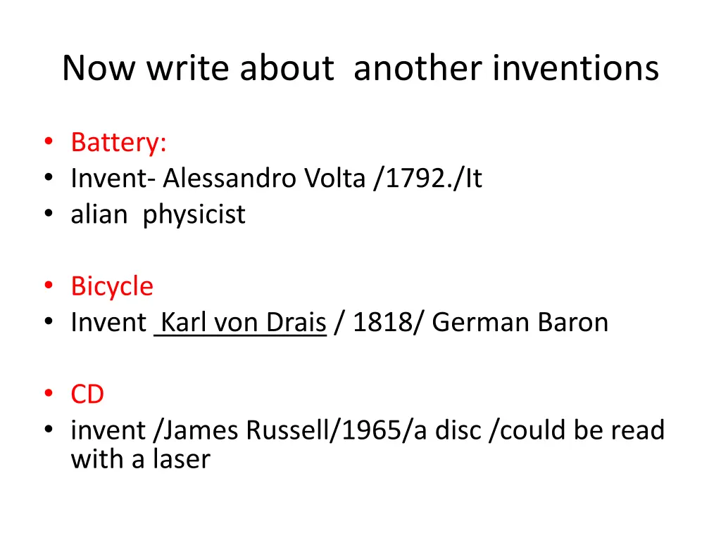 now write about another inventions