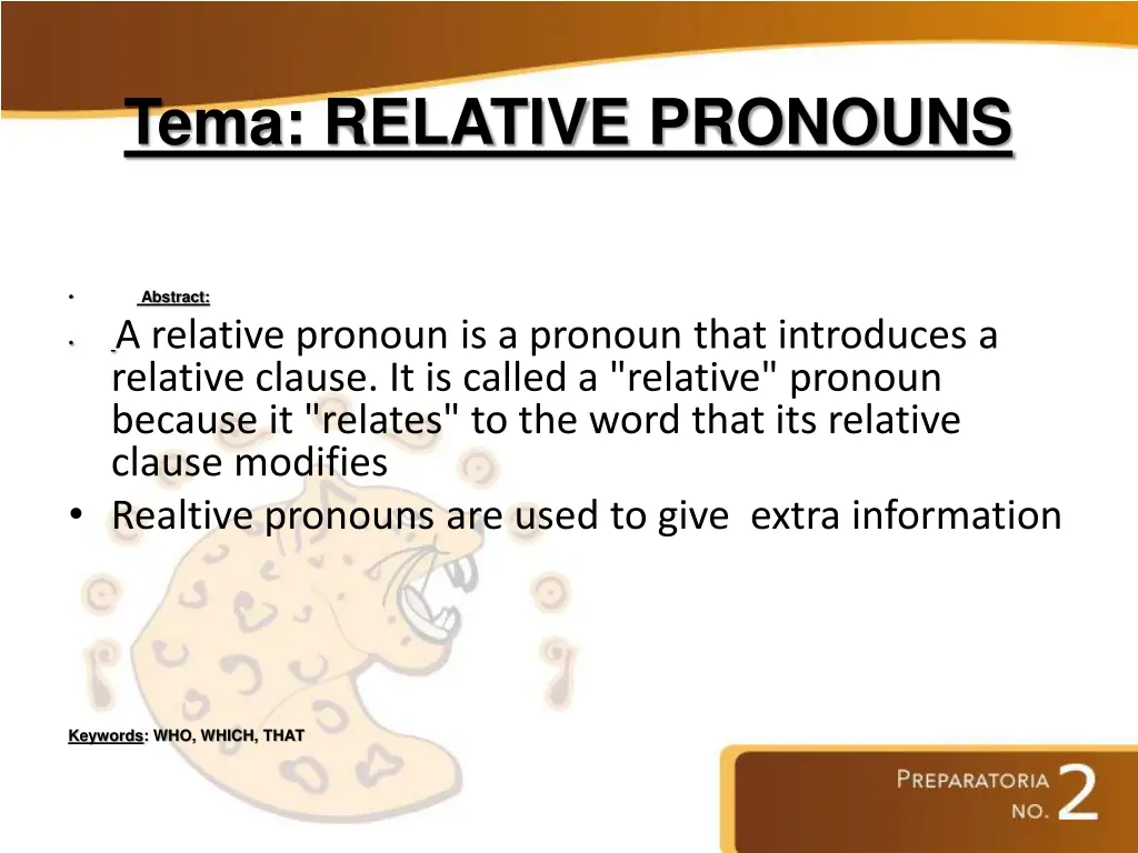 tema relative pronouns