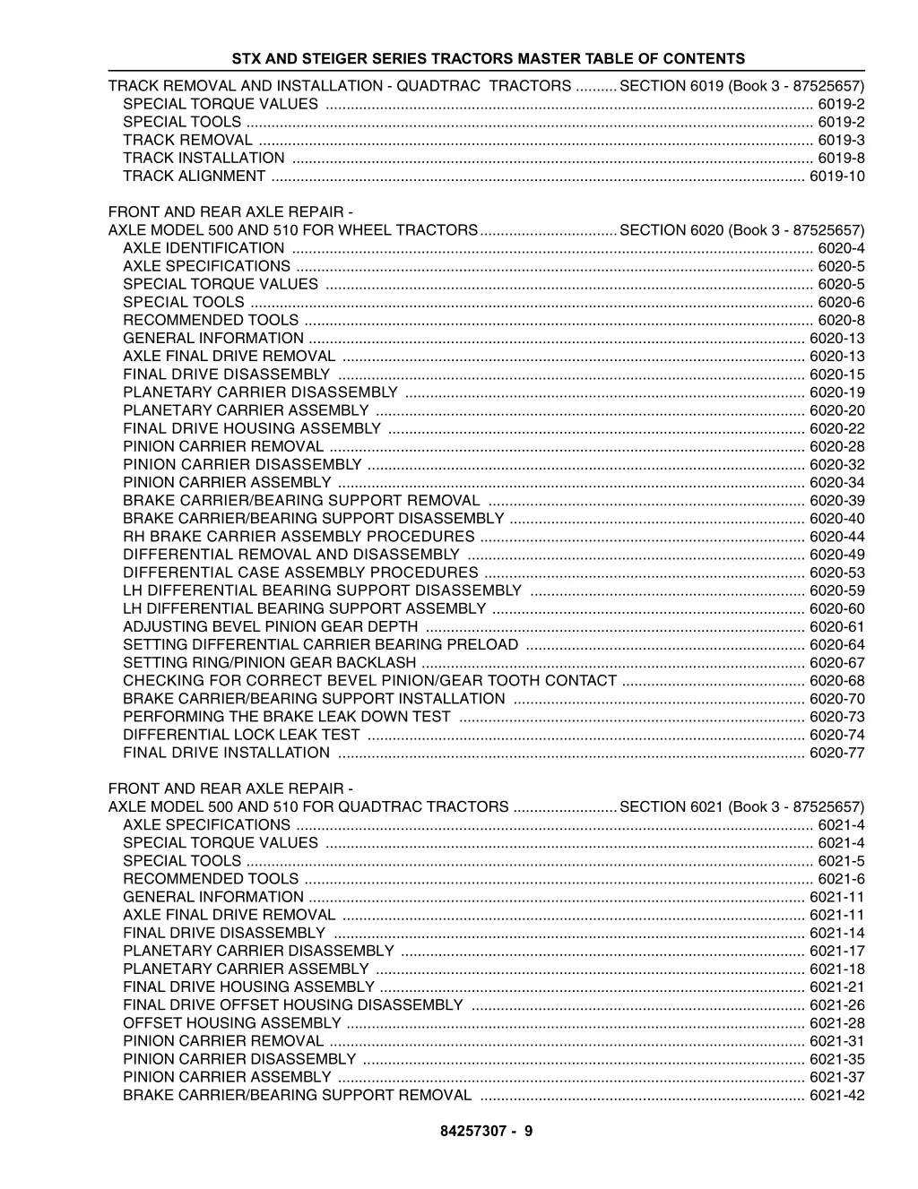 stx and steiger series tractors master table 8