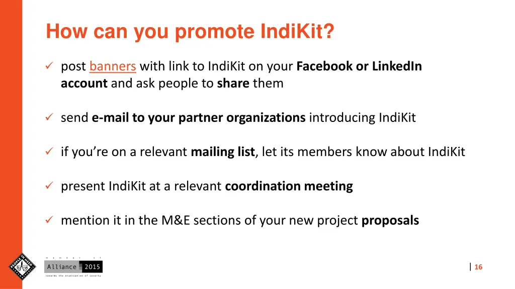 how can you promote indikit