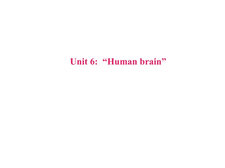 unit 6 human brain