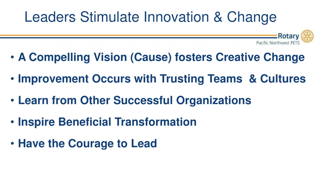 leaders stimulate innovation change