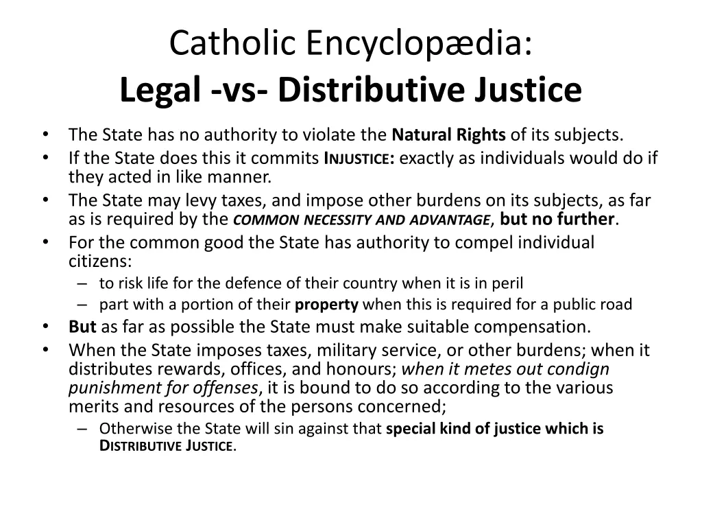 catholic encyclop dia legal vs distributive