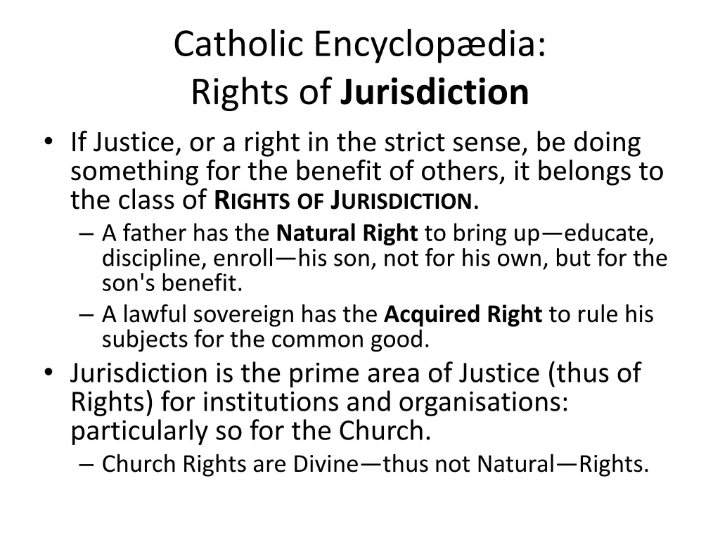 catholic encyclop dia rights of jurisdiction